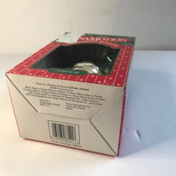 Noma Vintage 90s Ornamotion SKI RACE Rotating Christmas Tree Ornament 1995 Motor - Picture 5 of 14